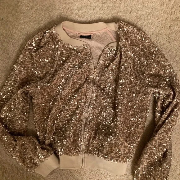 Vila Gold Beaded Jacket VILA Jackets Coats Vila Vinote Gold Sequin